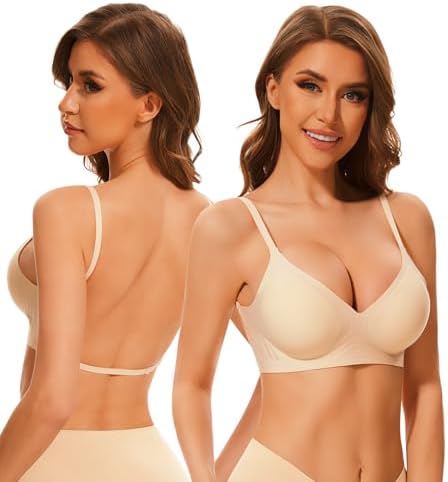 Seamless Low Back Bra Wireless Smoothing Halter Convertible Bralette