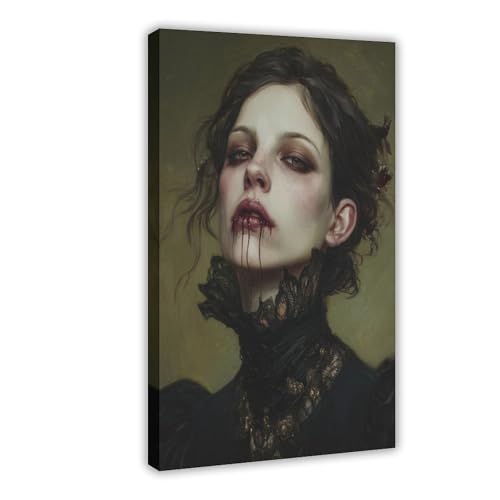 Poster sur toile femme vampire : sublimez un mur vide et sombre de votre chambre