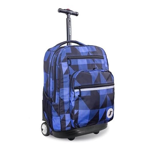 J World New York Sundance Laptop Rolling Backpack, Block Navy, One Size