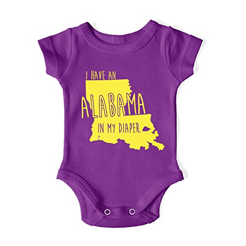 Image of In My Diaper I Have an Alabama - Louisiana Rival Sports Fans Baby One Piece