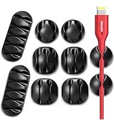 Antonki 10 Pack Cable Clips, Cable Management, Cord Organizer Wire Clip Holders Cord Manage Syste...
