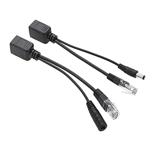 EB-LINK 4 Pair PoE Adapter Cable RJ45 Passive PoE Injector and PoE Splitter Kit with 5.5x2.1 mm DC Connector Passive Power Over Ethernet 12v Synthesizer Separator Combiner Black