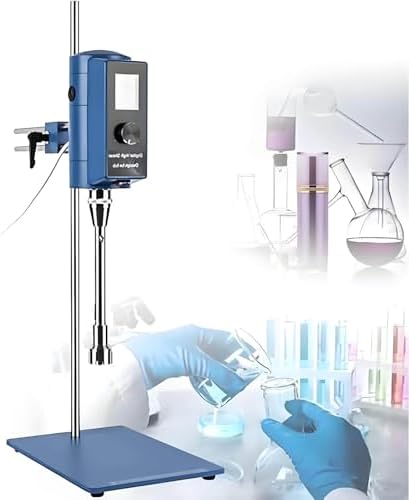 High-Speed 500W Laboratory Dispersing Homogenizer with LCD Display, Adjustable 2000-28000 RPM, High Shear Mixer for 5-10000ml, Stepless Speed Control, Efficient Mixing Solution