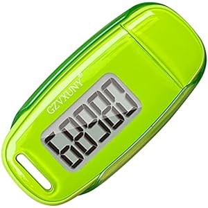 Gzvxuny 3D Walking Pedometer with LED Backlight, USB Rechargable Step Counter with Removable Clip and Lanyard, Accurately Track Steps for Men Women