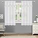 Produktbild FKL DESIGN Home Deco Schöne Fertiggardine Fenstergardine Gardine aus Voile mit Faltenband Kräuselband 2er Set Kurz Modern Fenster Weiß 145x160 cm LB-KB-PT (Kräuselband)