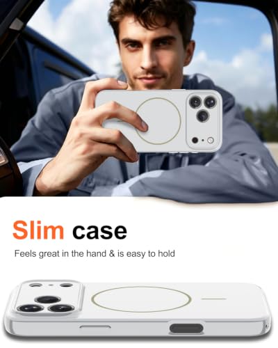 Image of Magnetic for iPhone 16 Pro Case,Shockproof Matte Cover,White