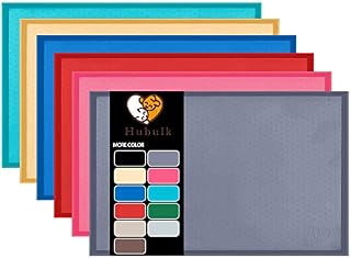 Hubulk Dog Cat Food Feeding Mat L (19"x12") XL (24"x16") or XXL (32X24) 0.5" & 1" inch Raised Edge Silicone Non Slip Waterproof Pet Food Mat Dog Bowl Placemat Large (XXL32" x 24" x 1", Grey)