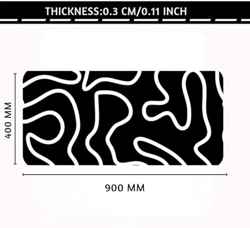 Image of Saco XXL Gaming Mouse Pad for PC - Large Desk Mat 900x400x3mm, Extended Non-Slip Rubber Base, Waterproof Surface, Topographics Design, Big Keyboard Mouse Pad for Office & Home Setup