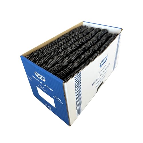DHP - Espiral de Plástico para Encuadernación, paso 5:1, 6 mm, Negro (Caja 100 unidades)