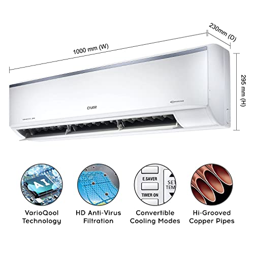 Image of Cruise 1.5 Ton 4 Star Inverter Split AC (100% Copper, Convertible 4-in-1, PM 2.5 Filter, 4 Way Swing, Anti-Rust Technology, CWCVBJ-VP3F184, White)