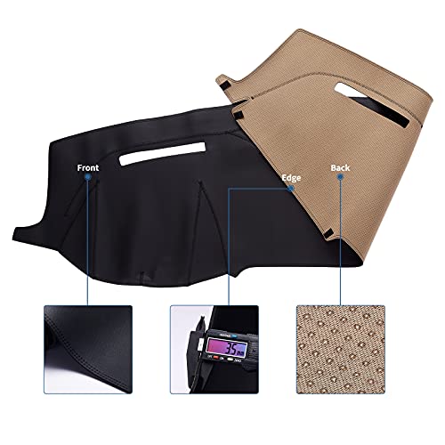 Berksyde Dashboard Dash Cover Leather Dashboard Cover Compatible With 2010-2014 Dodge Ram 1500 2500 3500(Black) #TOP3