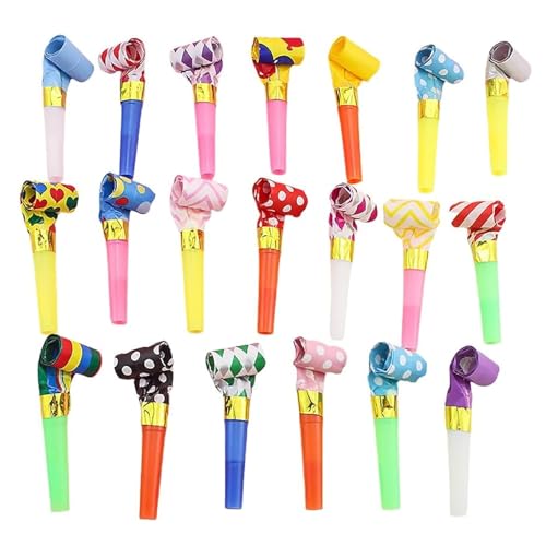 20 Pack Colourful Party Blowers for Birthday Wedding Christmas Kids Adults Noisemakers Festival Celebration Supplies Fun Party Horn Toys for Boys Girls