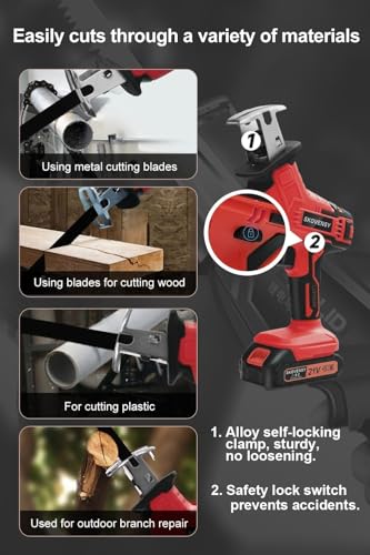 Cordless Reciprocating Saw with Dual Batteries