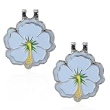 lasuroa 2pcs Magnetic Golf Ball Marker with Hat Clip, Flower Shape Golf Marker Magnet Set Cap Hat or Visor Clip Sports Bag Accessories for Women Men Golfer Friends Gift (Blue)