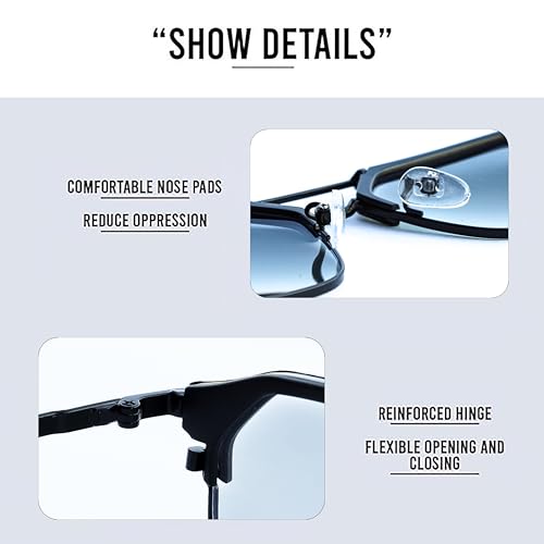 Image of Photochromic Square Sunglasses for Men, Metal Frame, UV Protection, Stylish Everyday Eyewear