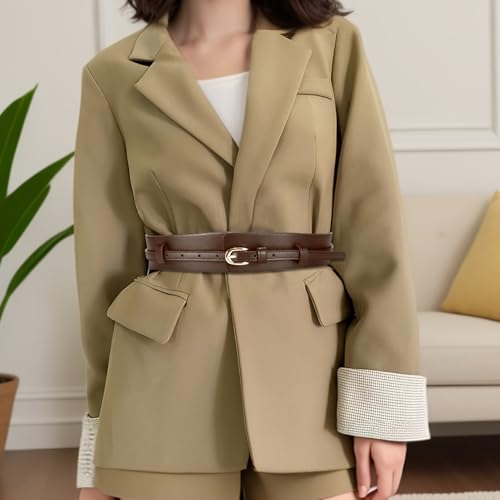 Women's Faux Leather Wide Belts Buckle Waist Belt Waistbands for Dresses Coats