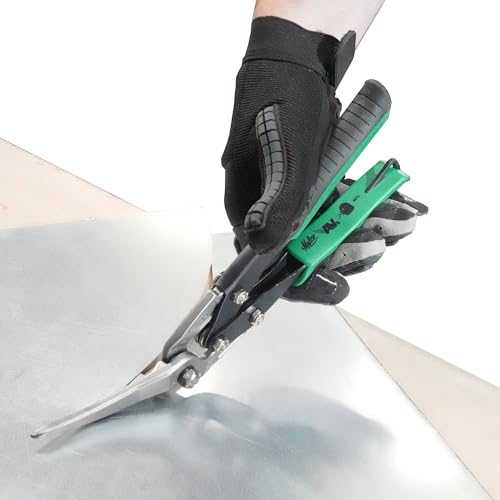 Image of Malco AV73 Long-Cut Offset Aviation Snips | Right & Straight Cutting | 2-1 /4 inch Extra-Long Blade | POWER-FIT Performance Grips | Forged Steel Jaws