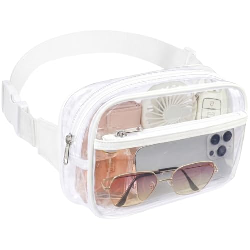 Packism Clear Fanny Pack Stadium Approved - Women Waist Belt Bag, White