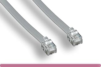 RiteAV - 100FT (30.5M) RJ12/M to RJ12/M 6P6C Straight for Data Phone Line Cord - Gray