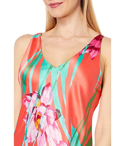 Natori Water Lily Gown Coral Pink Combo L (Women's 14-16) #TOP2