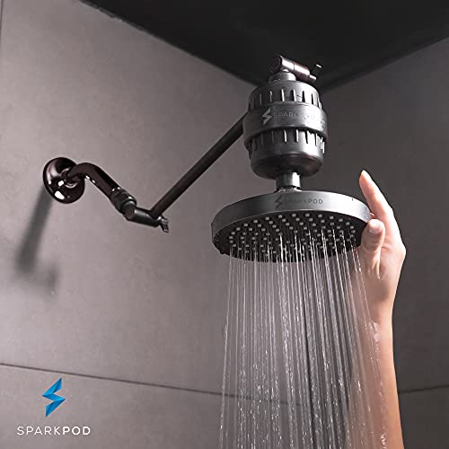 Sparkpod Shower Head - High Pressure Rain - Luxury Modern Look - Tool-Less 1-Min Installation - Adjustable Replacement For Your Bathroom Shower Heads (Vintage Oil Rubbed Bronze, 6 Inch Round) #TOP5