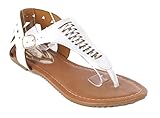 Victoria K Women Gladiator Sandals Open Toes Toe Ring Flats Thongs
