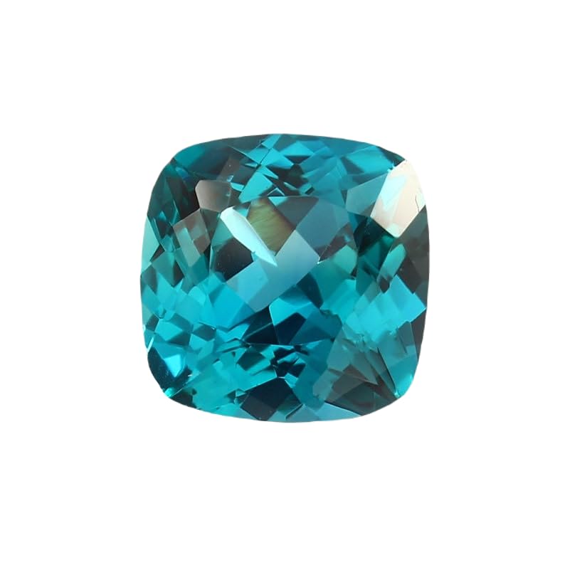 Saphir vert naturel d'exception taille coussin 13x8mm pour haute joaillerie artisanale