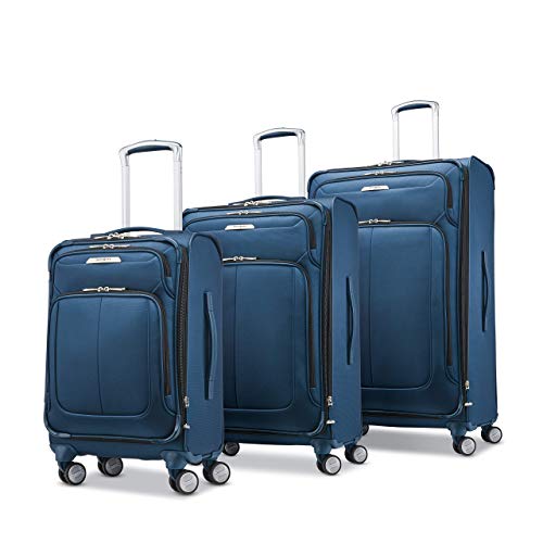 Image of Samsonite Solyte DLX Softside Expandable Luggage with Spinner Wheels, Mediterranean Blue, 3-Piece Set (20 /25 /29)