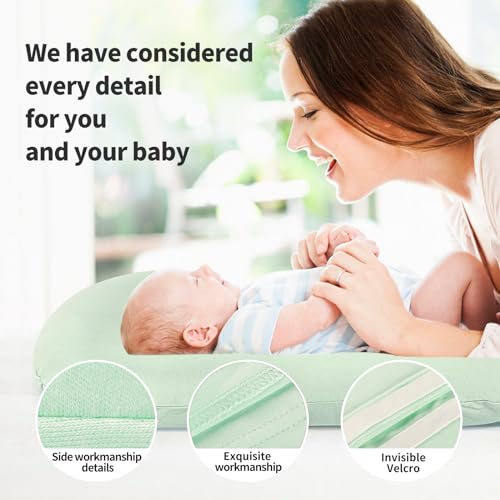 Image of Pucmaoci Organic Waterproof Baby Lounger Cover | 100% Organic Cotton | Removable With Waterproof Liner | Machine Washable and Dry (Green)