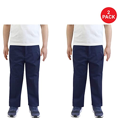 Boy's Double Knee Slim Fit School Uniform Pants2