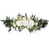 NMFLAB Rosa de imitación para boda, recepción, respaldo de silla, letrero de bienvenida, decoración de compromiso, arreglo floral de rosa artificial