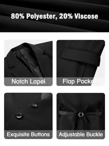 Image of WOMS Men's 3 Piece Suit Slim Fit,Mens Wedding Suit Groom Prom Tuxedo
