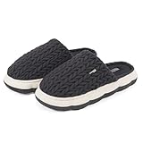 PERLETTI Zapatillas Casa Mujer con Suela Platform - Pantuflas Invierno Otoño Mujeres Suaves Cómodas Ligeras con Suela Elevada Antideslizante - Sandalias Cálidas Cerradas (Negro Entrelazado, 36/37)