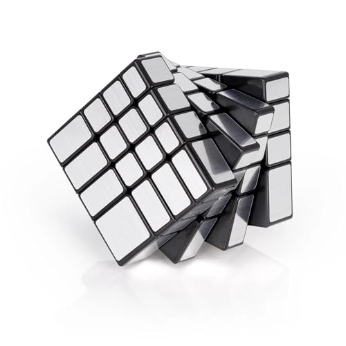 Image of SengSo Mirror 4x4 Shape Mod Speed Cube | Silver Finish | World's First Mass-Produced 4x4x4 Mirror Cube, Shape-Shifting Logic Puzzle for Advanced Solvers, Silver
