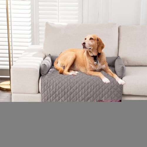 Dlwk 犬のベッド大型小型犬や猫のため息のペットベッド、滑り止めソファプロテクターカバーソフト防水ペットクッションドッグ鎮静パッド、猫犬マット(75 x 75 cm、ブラウン)