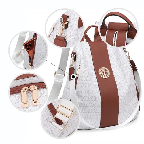 Image of Women Fashion Backpack Purse Multi Pockets Anti-Theft Rucksack Travel Shoulder Bag Handbag