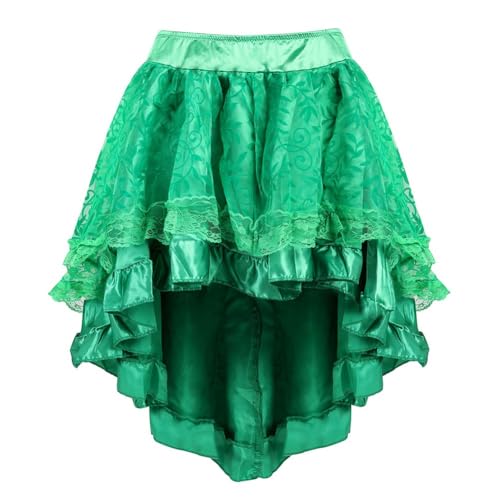 Faldas de mujer elegante corsé falda retro vintage steampunk encaje tulroc sexy gótico disfraz cosplay vampiro disfraces falda de encaje falda alta cintura A línea minifalda para fiesta carnaval, O
