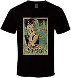 Qanipu Breakfast at Tiffanys Audrey Hepburn Vintage Movie Poster Graphic T Shirt Black