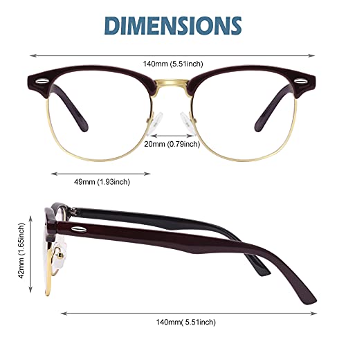 Image of Happy Store CN56 Vintage Inspired Classic Horn Rimmed Nerd UV400 Clear Lens Glasses