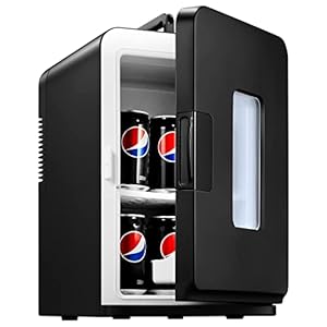 NORTHCLAN minikoelkast voor kamer 15 liter, met 220 V AC/12 V DC voor auto- en thuisgebruik, draagbare koel- en verwarmingskoelkast, perfect voor drankjes, cosmetica, snacks, Max & Eco-modus, zwart