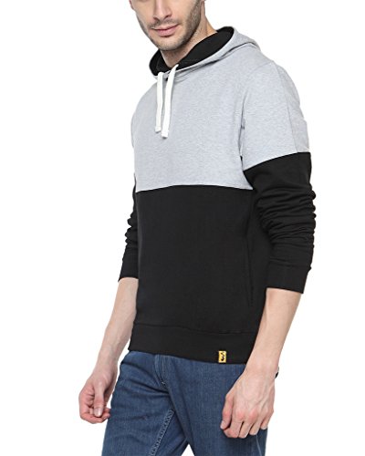 Image of CAHOOT Black Mens Contrast Panel Hoodie Hoodie