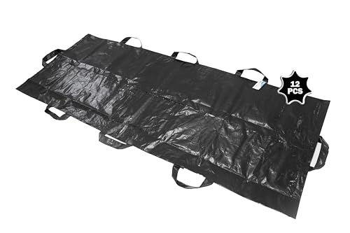 Primacare CSBB-3201 Body Bag Stretcher Combo, with Side Handles, Outdoor Camping Sleeping Hiking Pouch Polyethylene Cadaver Disaster, Black, 90 in. x 36 in., (Pack of 12)