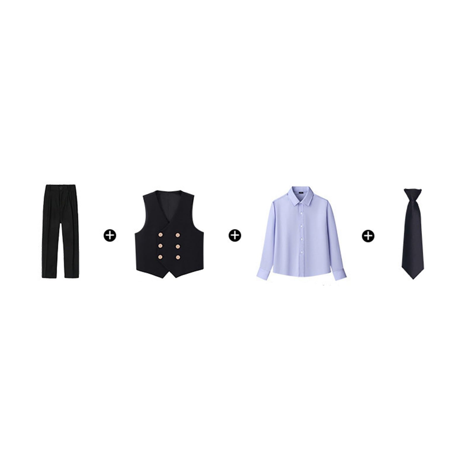 Generisch Novedades 2027 traje de niño uniforme escolar elegante chaleco pantalones hombre conjunto para tiempo libre escuela diario cuatro estaciones look completo con camisa de corbata