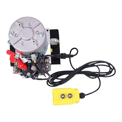 Image of HOLDWELL 12V 4 Quart Hydraulic Pump Double Acting Hydraulic Pump Unit with Steel Oil Tank Compatible with Dump Trailer Car Lifting