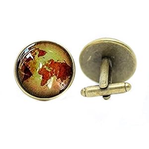 Vintage Old World kaart Manchetknopen, Heren accessoires, Anker Manchetknopen, Idee