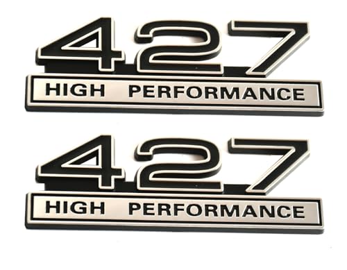 Image of 2pcs 427 Liter 7.0 Engine High Performance Badge 3D Decals Stickers Cars Trucks (Chrome Black)