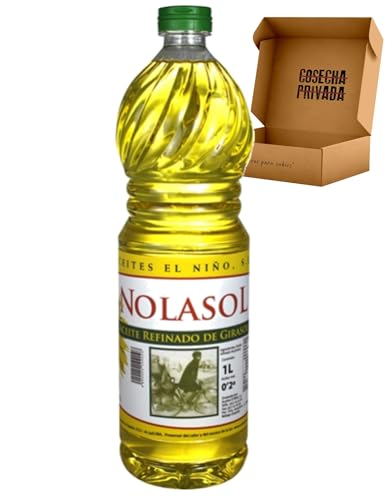 NOLASOL - 1 L Aceite de Girasol - Envío 24 h - Especial para freir - 1 Litro de Aceite de Alta Categoría - Excelencia para la Cocina (B 1 L, Refinado)