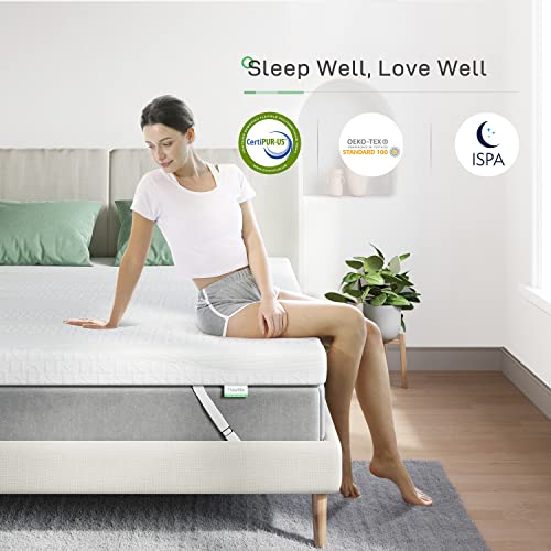 Image of Novilla Memory Foam Mattress Topper Twin, Medium Firm Foam Mattress Topper Twin, 2 Inch Memory Foam Mattress Topper with Removable Cover, Cooling Gel Infused for Pressure Relief & Cooling Sleep