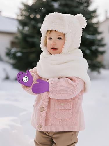 Image of Cooraby 6 Pairs Toddler Magic Stretch Mittens Winter Unisex Baby Knitted Gloves Mittens