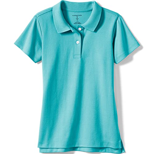 Image of Lands' End School Uniform Girls Short Sleeve Feminine Fit Interlock Polo Shirt